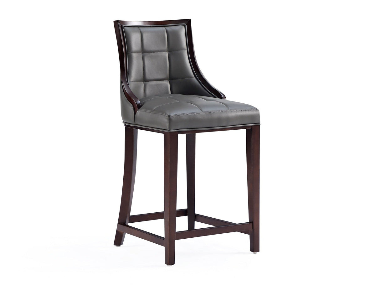 Fifth Avenue Faux Leather Counter Stool in Pebble Grey by Manhattan Comfort at Eve Furniture