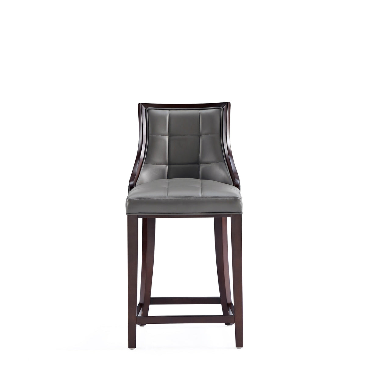 Fifth Avenue Faux Leather Counter Stool in Pebble Grey (set of 2) by Manhattan Comfort at Eve Furniture