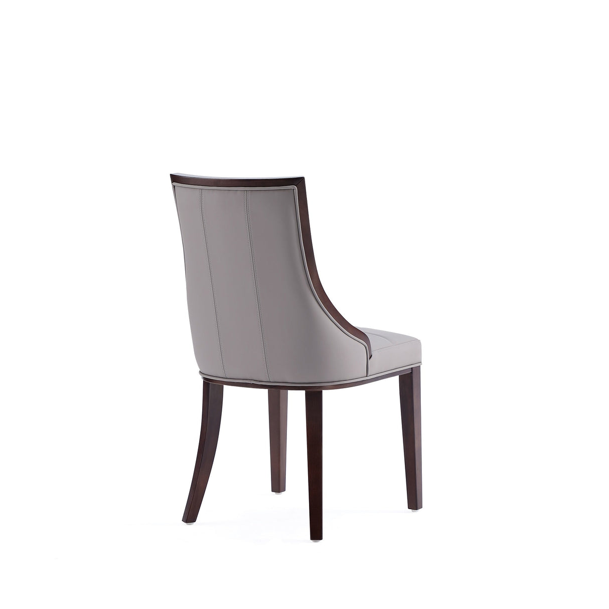Fifth Avenue Faux Leather Dining Chair in Grey and Walnut (set of 4) by Manhattan Comfort at Eve Furniture
