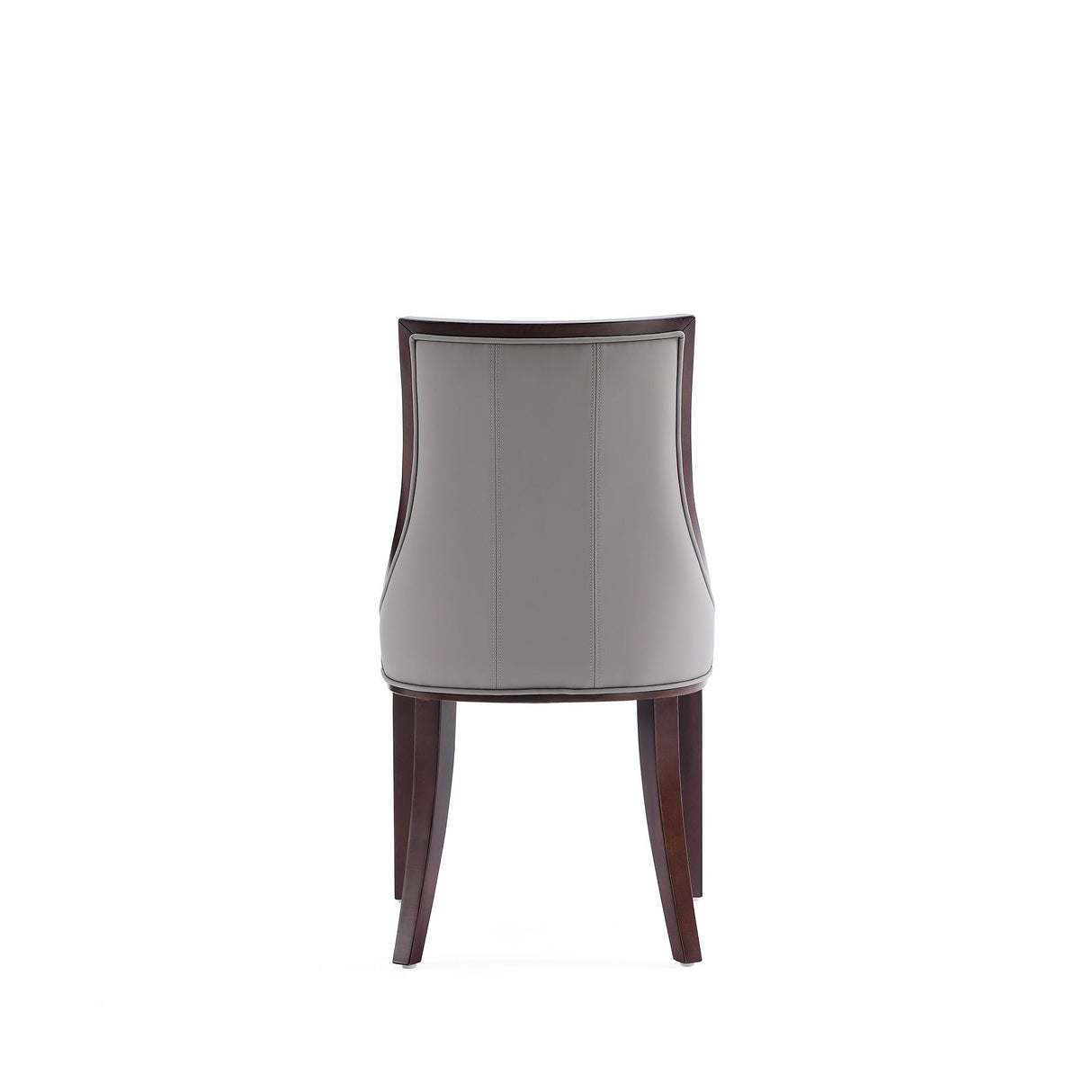 Fifth Avenue Faux Leather Dining Chair in Grey and Walnut (set of 4) by Manhattan Comfort at Eve Furniture