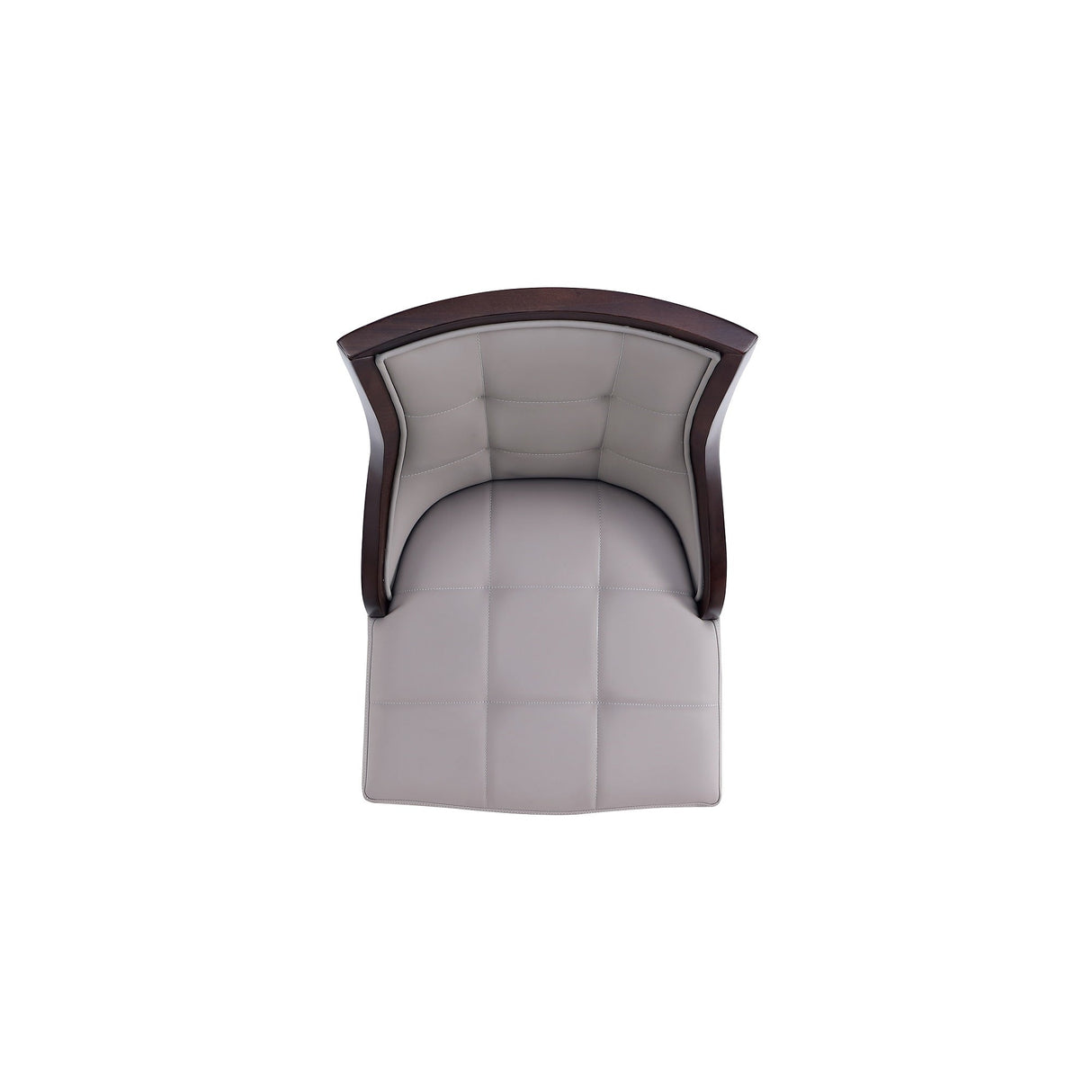Fifth Avenue Faux Leather Dining Chair in Grey and Walnut (set of 4) by Manhattan Comfort at Eve Furniture