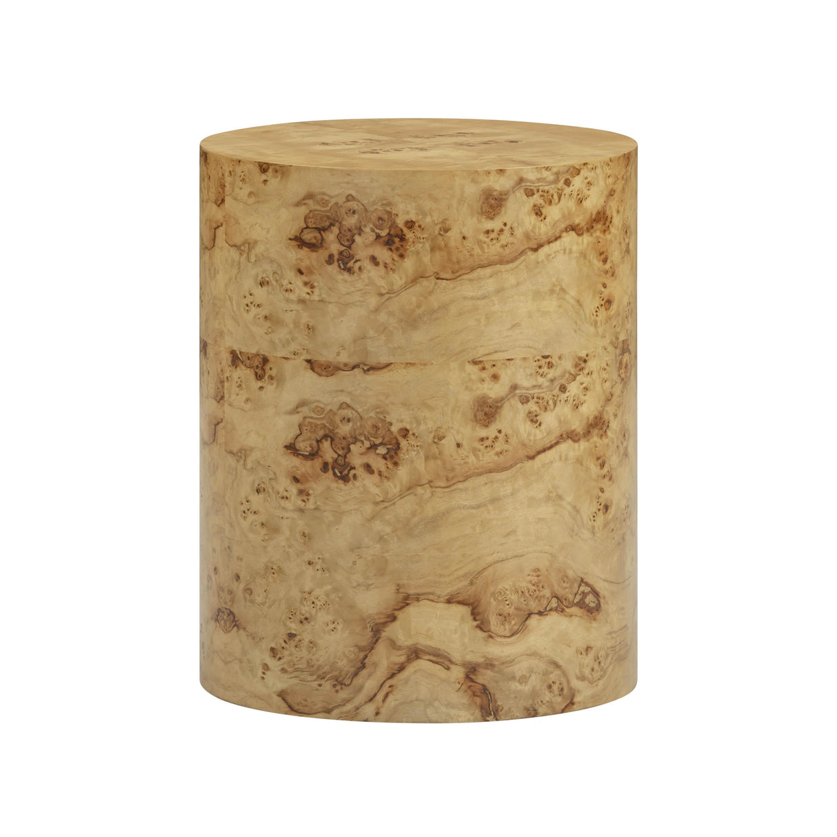 Fig Natural Burl Drum Side Table by TOV Furniture at Eve Furniture