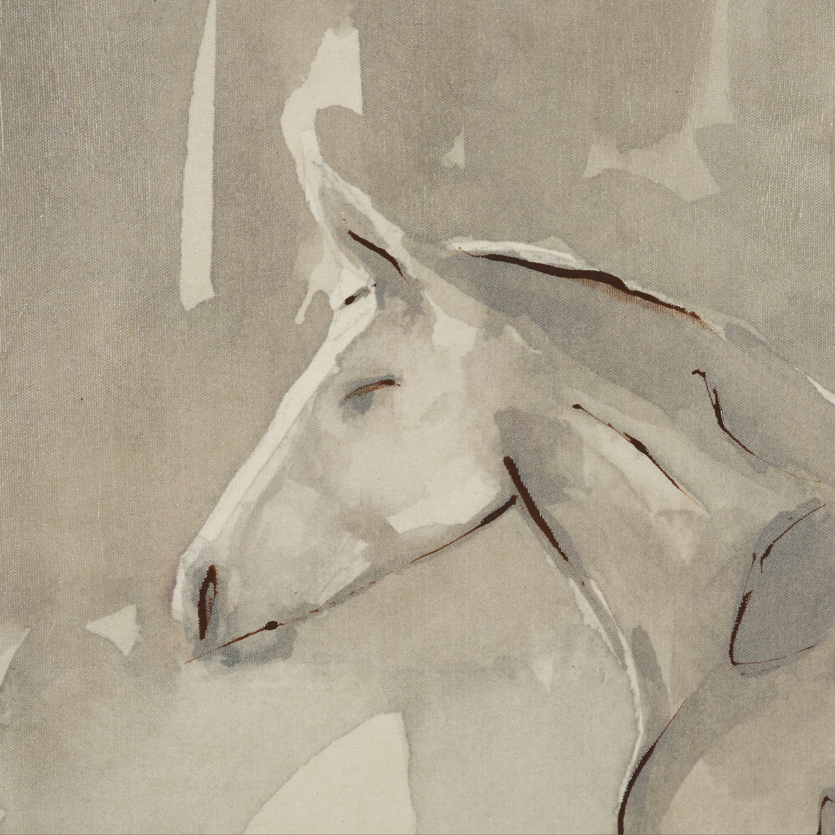 Figure Study: Equine Form II by Mercana Studio Hand-Embellished Textured Framed Canvas Artwork by Mercana at Eve Furniture