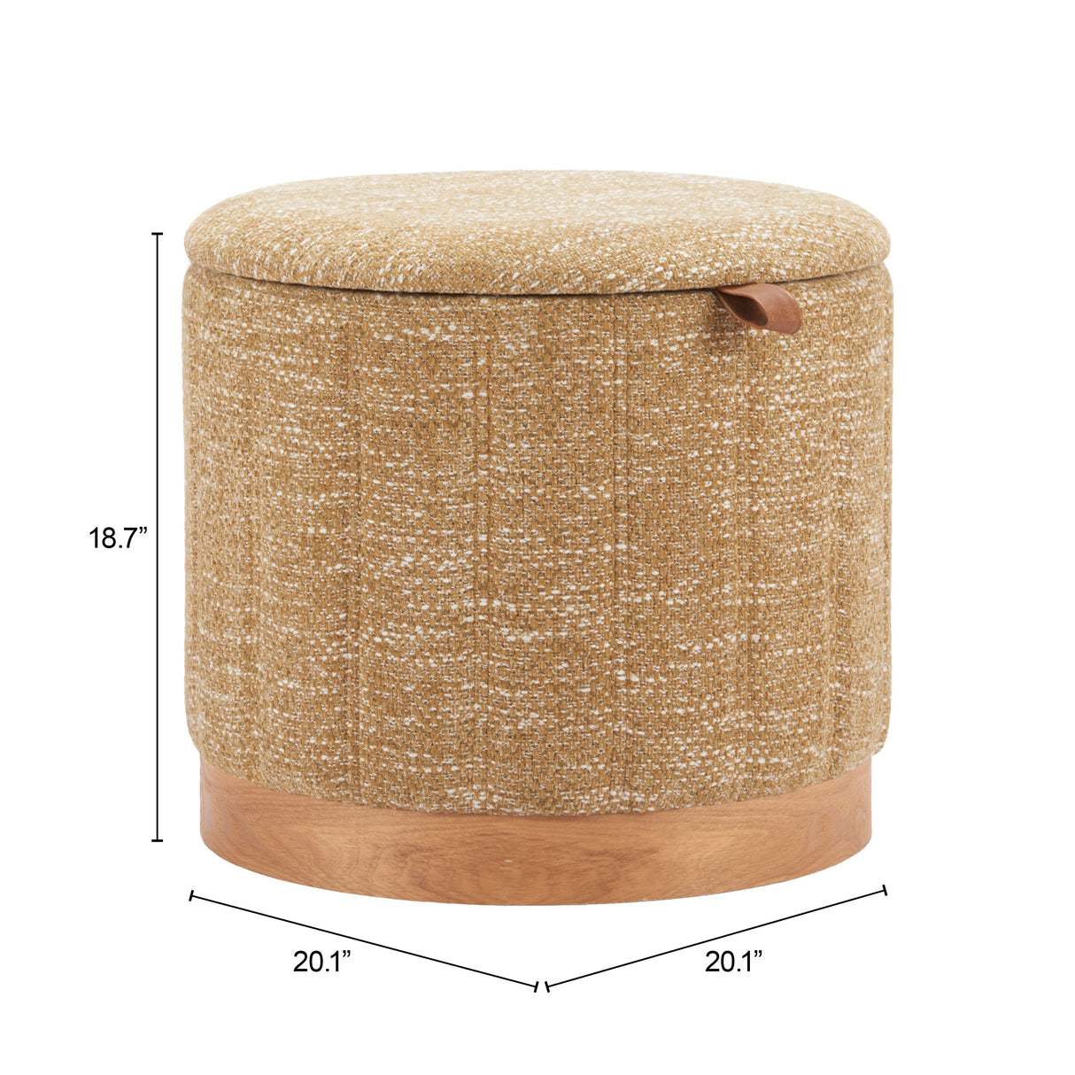 Fije Oat Yellow Storage Ottoman by Zuomod at Eve Furniture