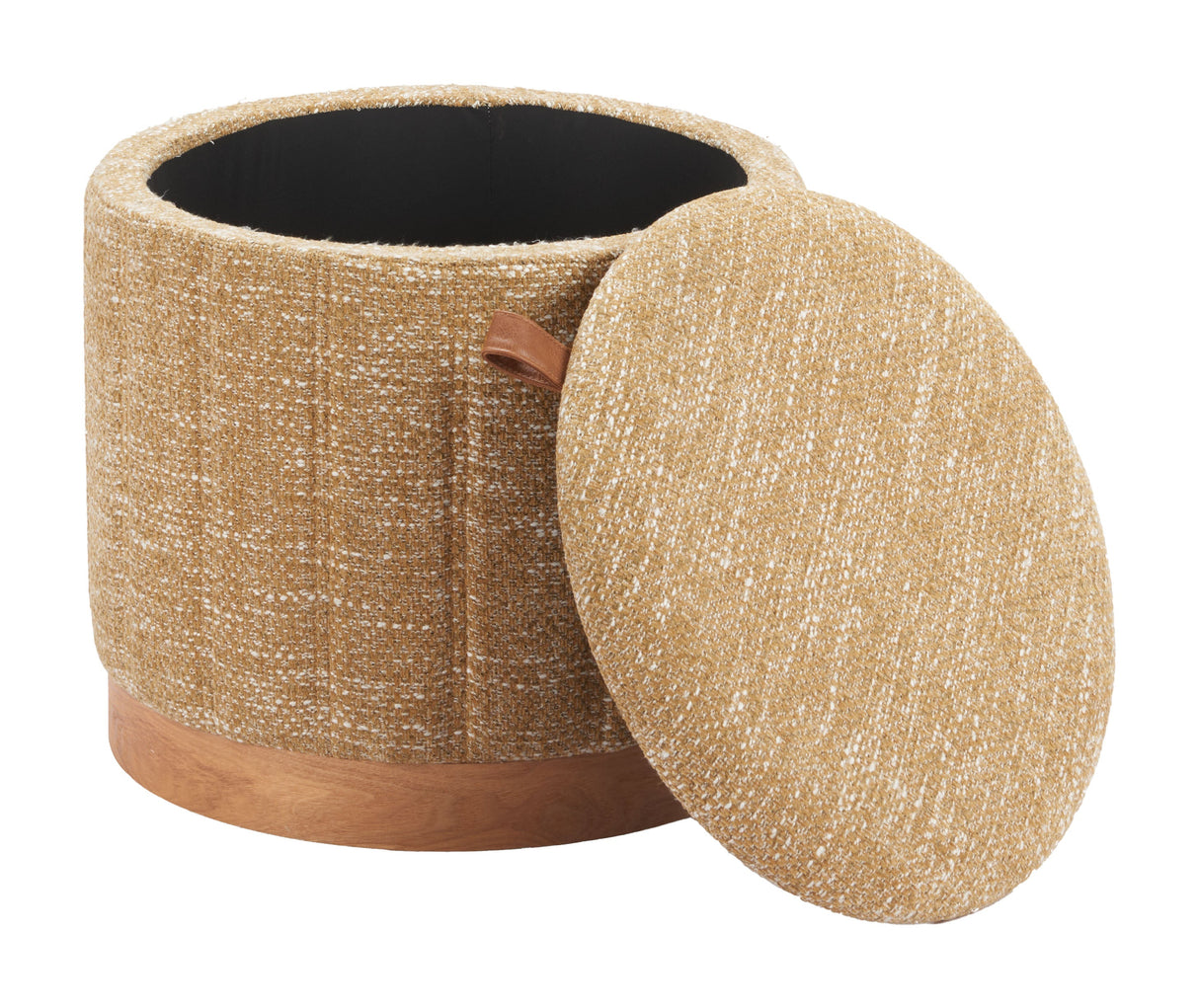 Fije Oat Yellow Storage Ottoman by Zuomod at Eve Furniture