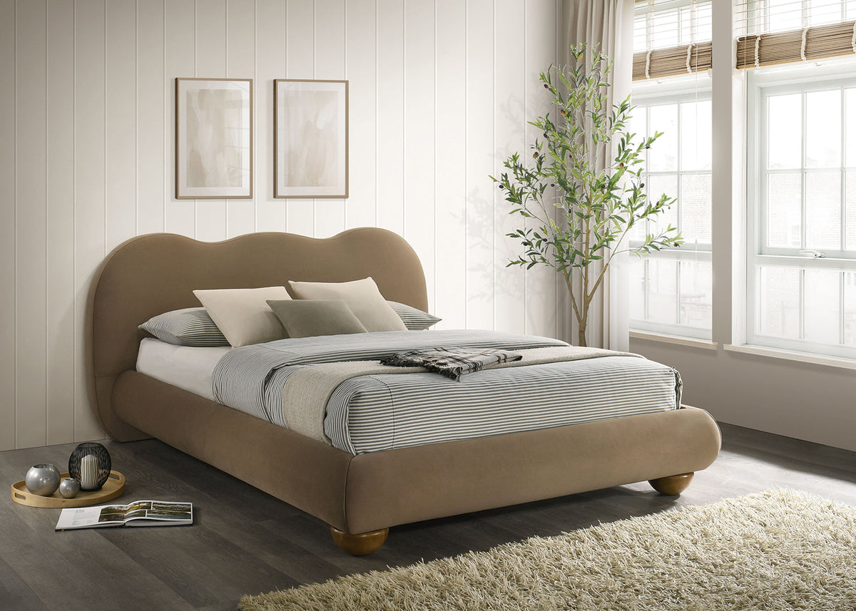 Finamore Brown Bed Queen by Furniture of America at Eve Furniture