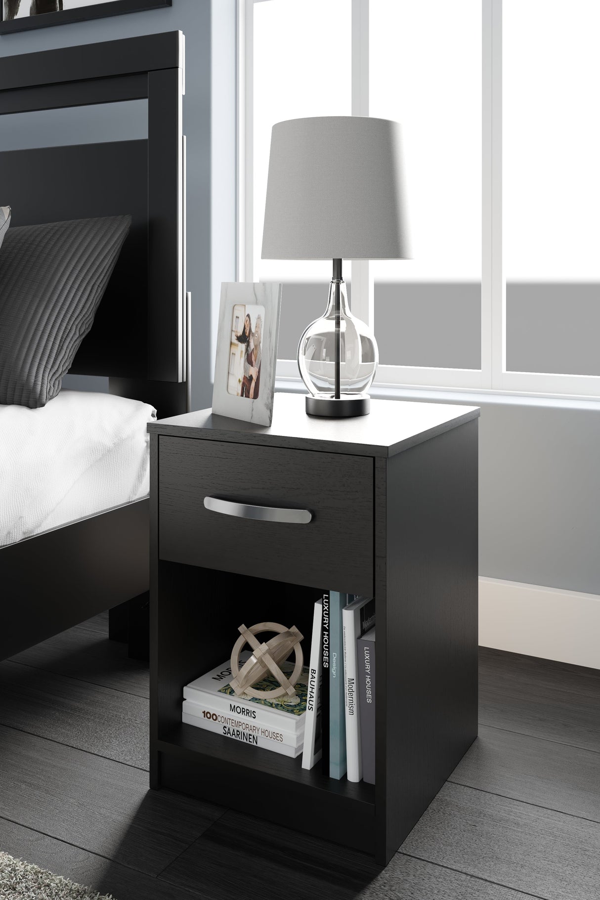 Finch Black Platform Bedroom Set by Ashley at Eve Furniture
