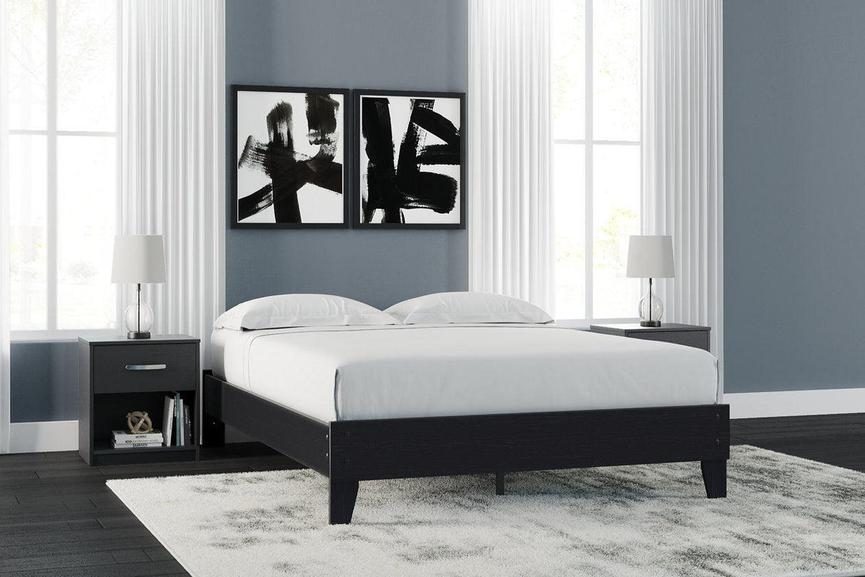 Finch Black Queen Platform Bed by Ashley at Eve Furniture