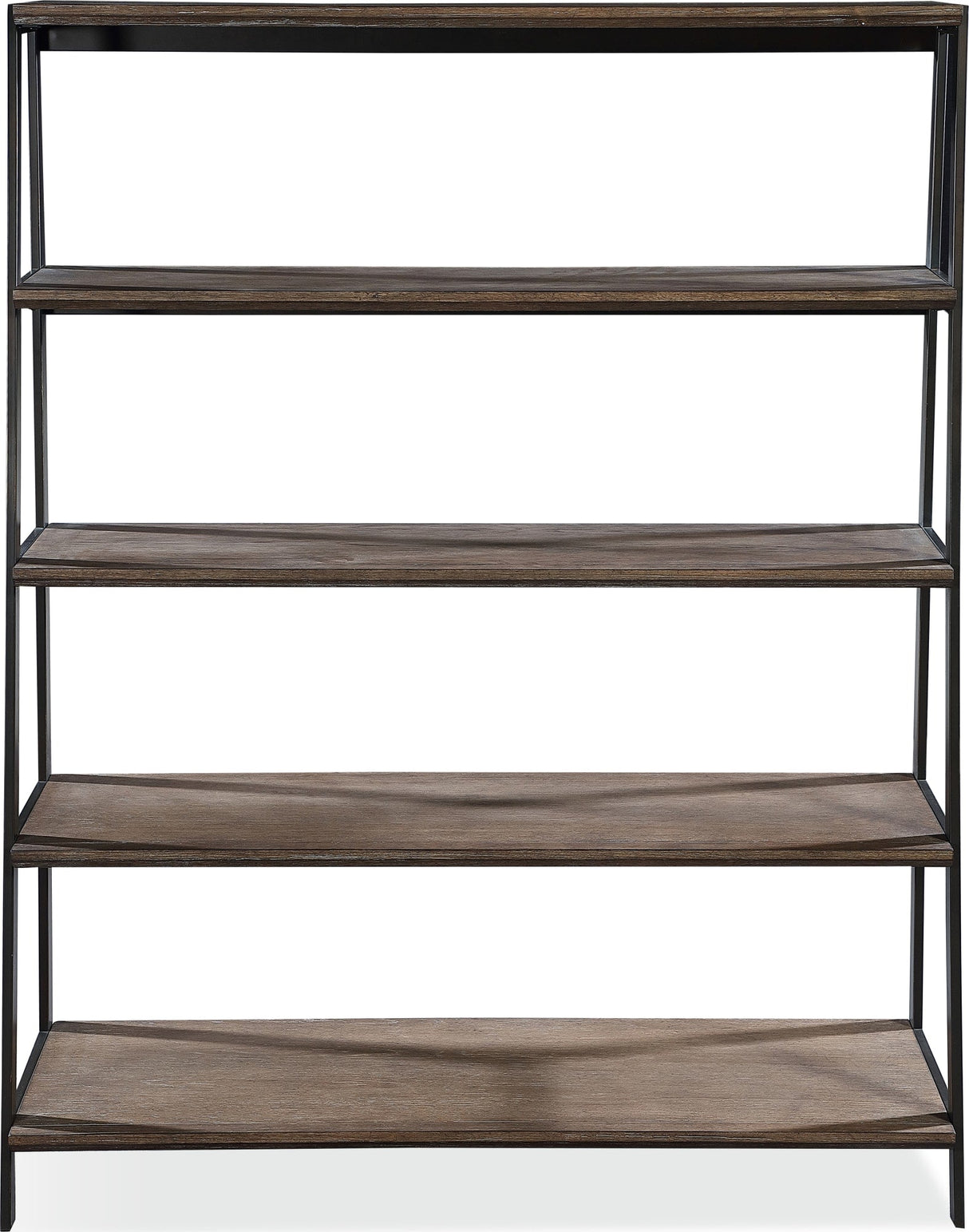 Finch Buckwheat/Antique Bronze Wood and Metal Etagere Bookcase by Modus Furniture at Eve Furniture