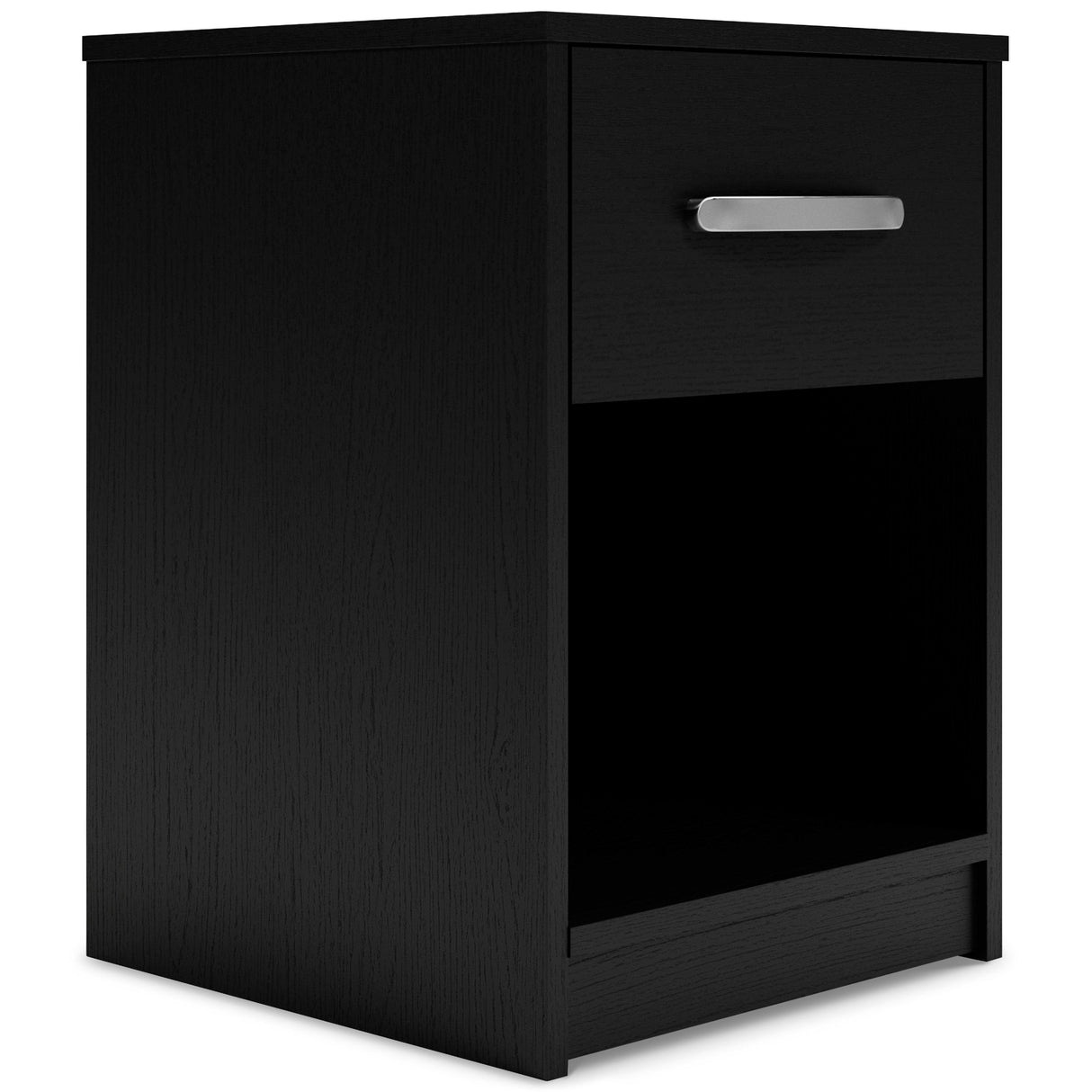 Finch Queen Platform Bed with 2 Nightstands in Black by Ashley at Eve Furniture