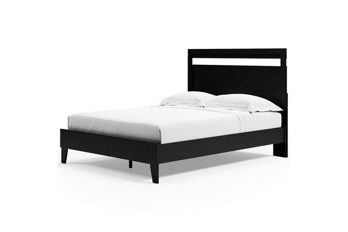 Finch Black/Brown Queen Panel Platform Bed by Ashley at Eve Furniture