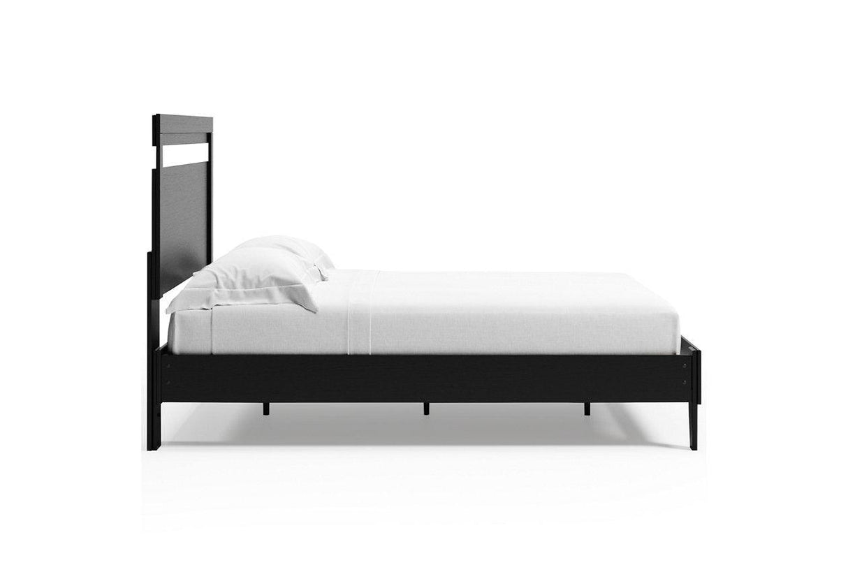 Finch Black/Brown Queen Panel Platform Bed by Ashley at Eve Furniture