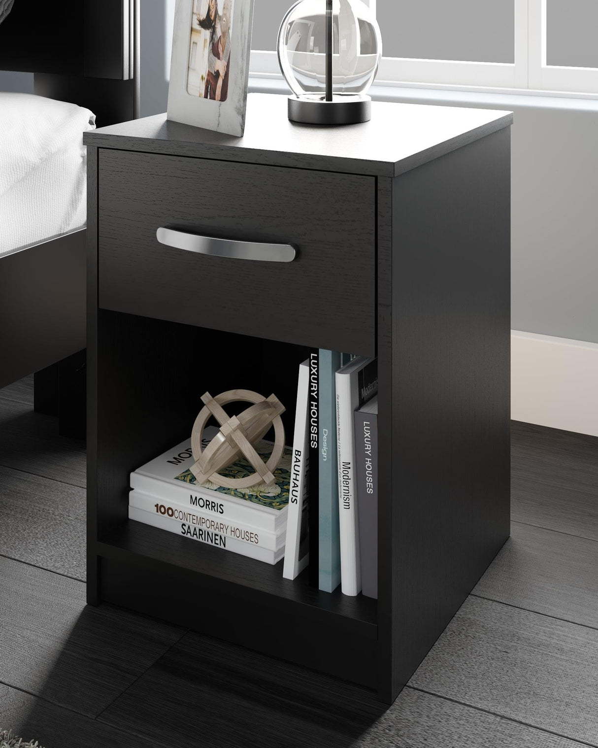 Finch Black Nightstand by Ashley at Eve Furniture