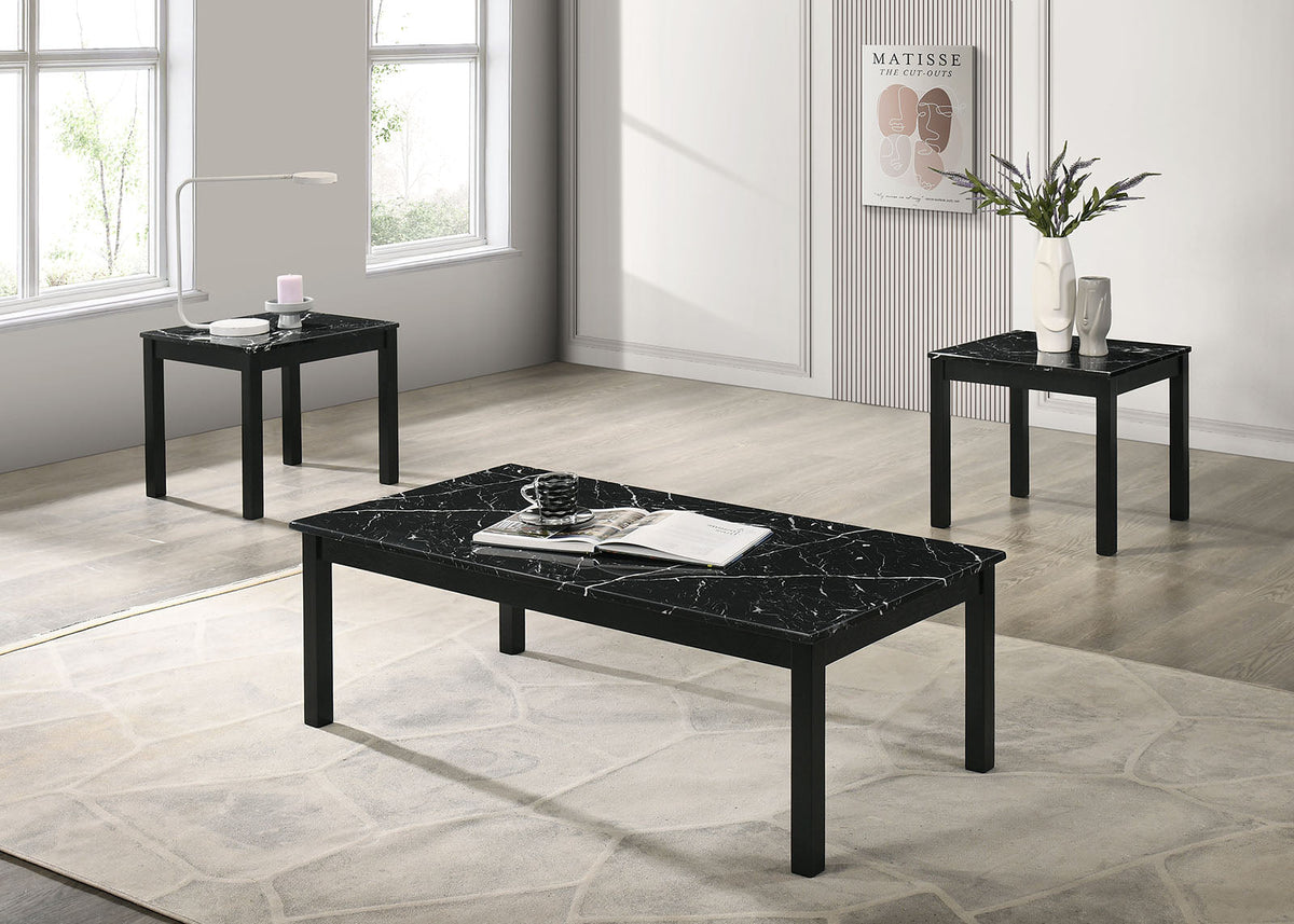 Findlay Black 3-Piece Occasional Table Set by Furniture of America at Eve Furniture