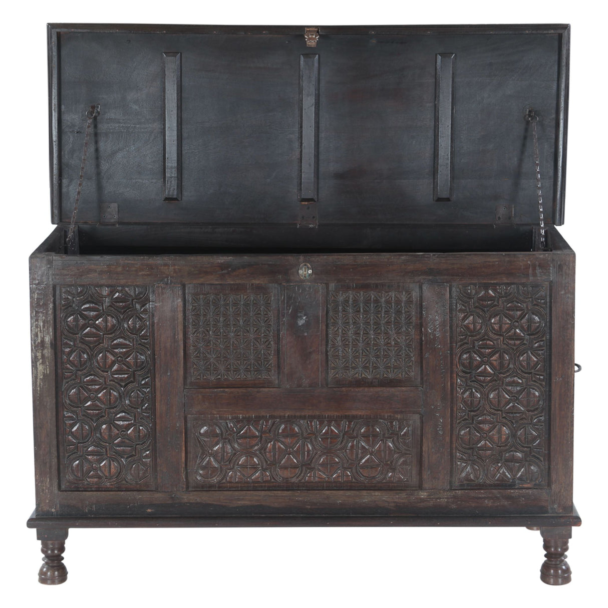 Finely Carved Wood Console Table with Built In Storage by Home Trends & Design at Eve Furniture