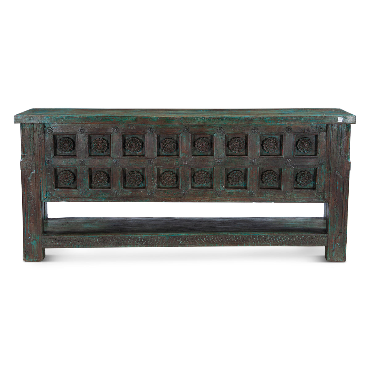 Finely Carved Wood Door Console Table with Bottom Shelf by Home Trends & Design at Eve Furniture