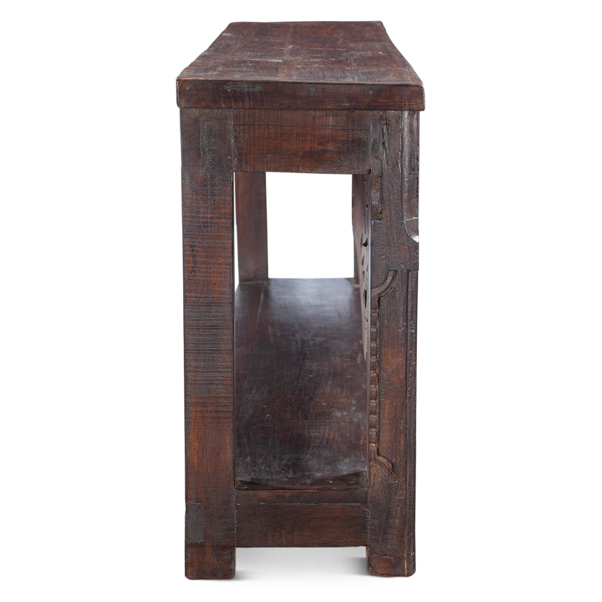 Finely Carved Wood Door Console Table with Bottom Shelf by Home Trends & Design at Eve Furniture