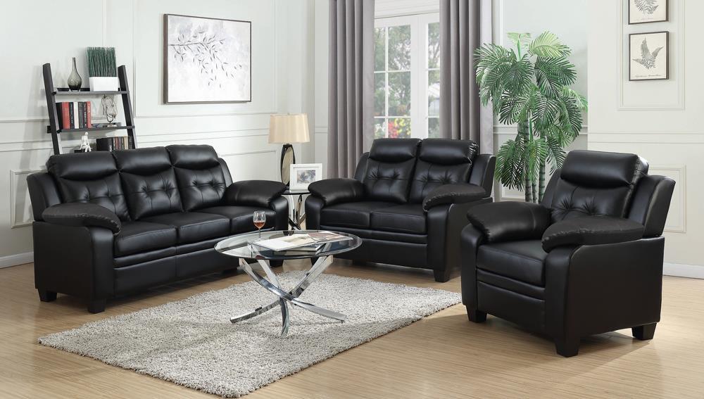 Finley Black Tufted Upholstered Sofa by Coaster at Eve Furniture