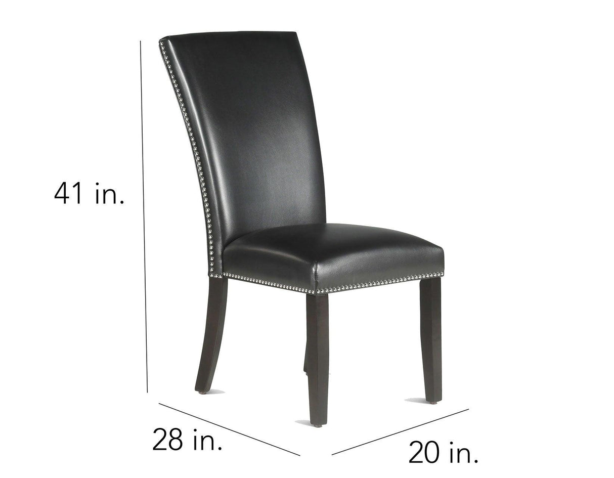 Finley Black PU Side Chair, Set of 2 by Steve Silver at Eve Furniture
