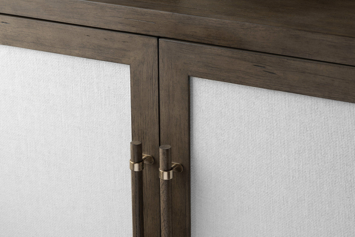 Finn Brown/White Four-Door Sideboard by Crestview at Eve Furniture