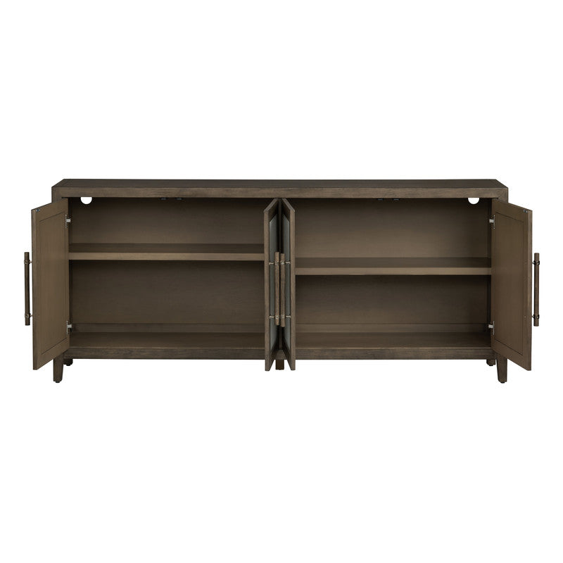 Finn Brown/White Four-Door Sideboard by Crestview at Eve Furniture