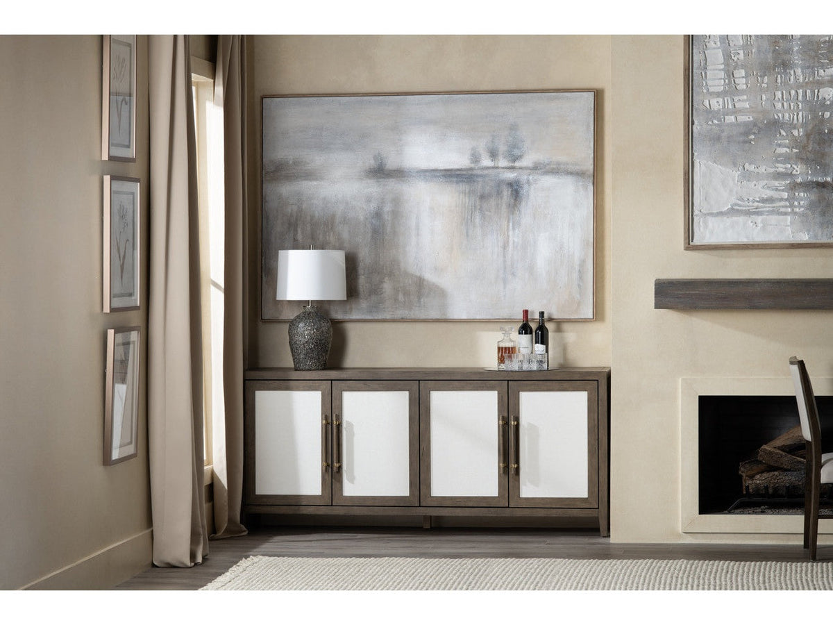 Finn Brown/White Four-Door Sideboard by Crestview at Eve Furniture