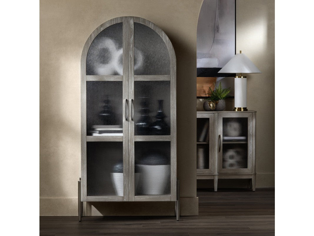 Finnley Brown/White Curio Cabinet by Crestview at Eve Furniture