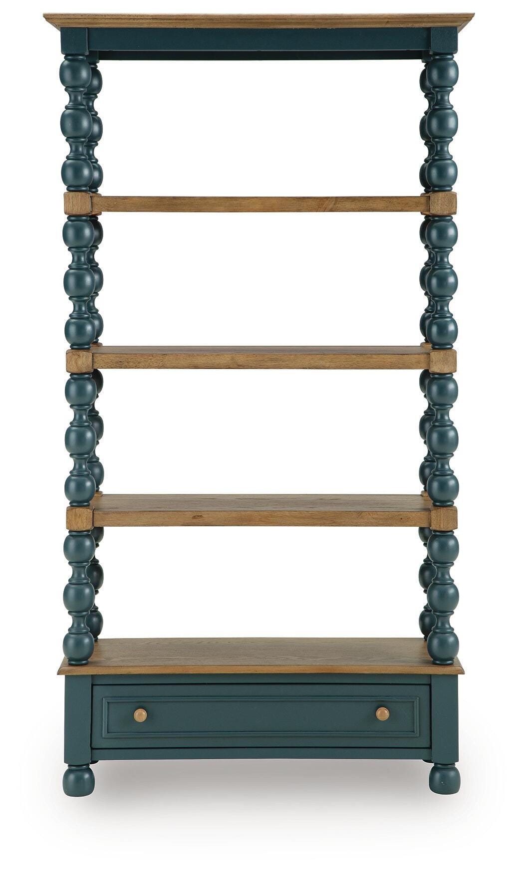 Finnworth Blue/Brown 70" Bookcase by Ashley at Eve Furniture