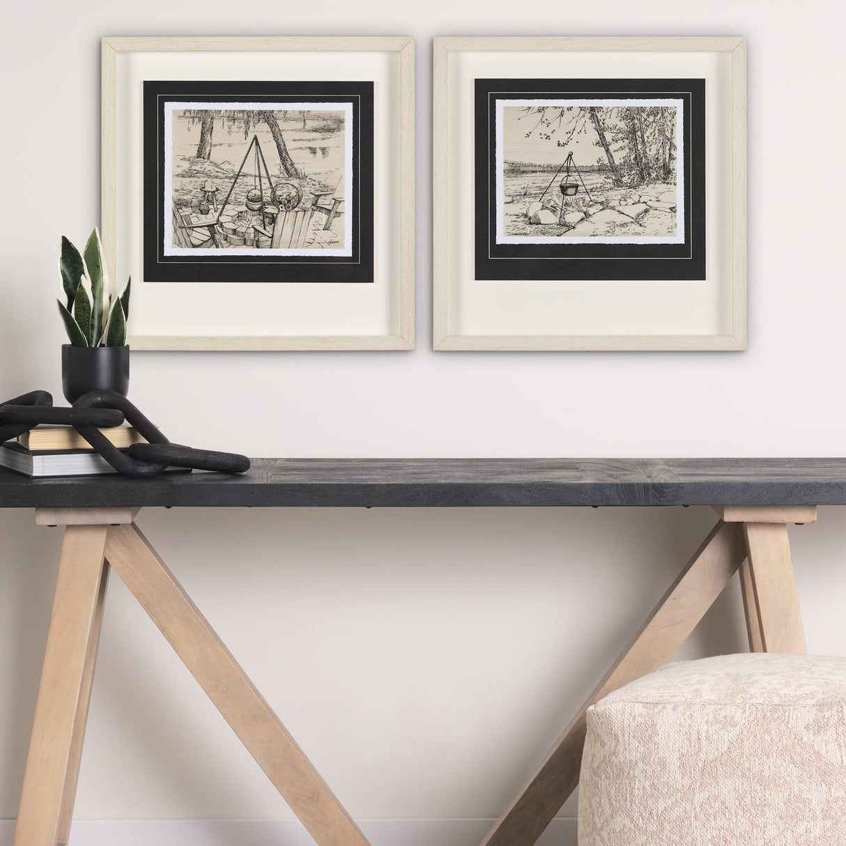 Fireside I by Mercana Studio a Hand Embellished Textured Framed Art Print Matted under Glass by Mercana at Eve Furniture