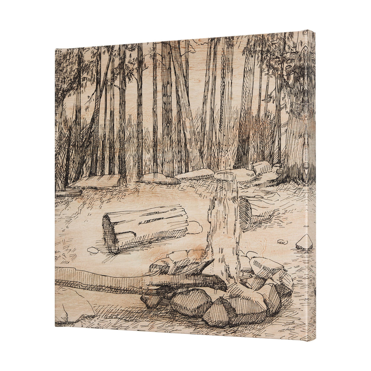 Fireside IV by Mercana Studio a Hand Embellished Textured Canvas by Mercana at Eve Furniture