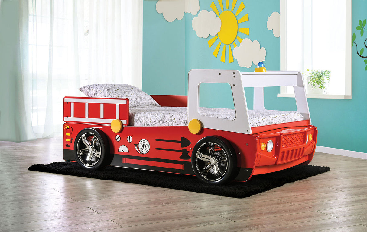 Firestall Red Twin Bed by Furniture of America at Eve Furniture