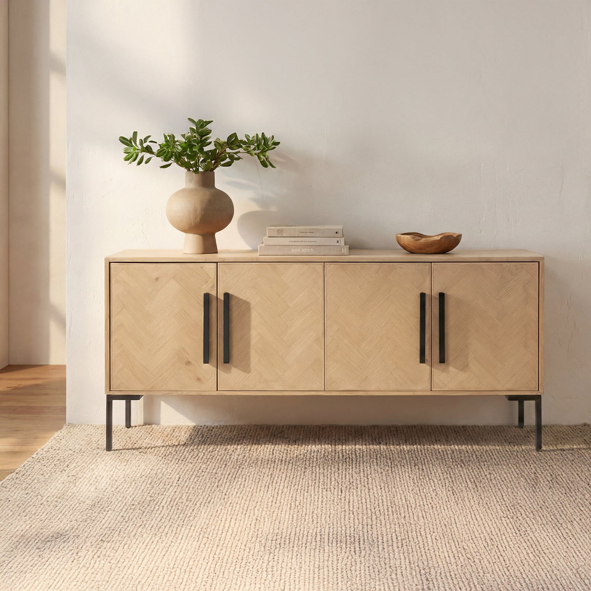 Fishbone Natural Sideboard by MOES at Eve Furniture