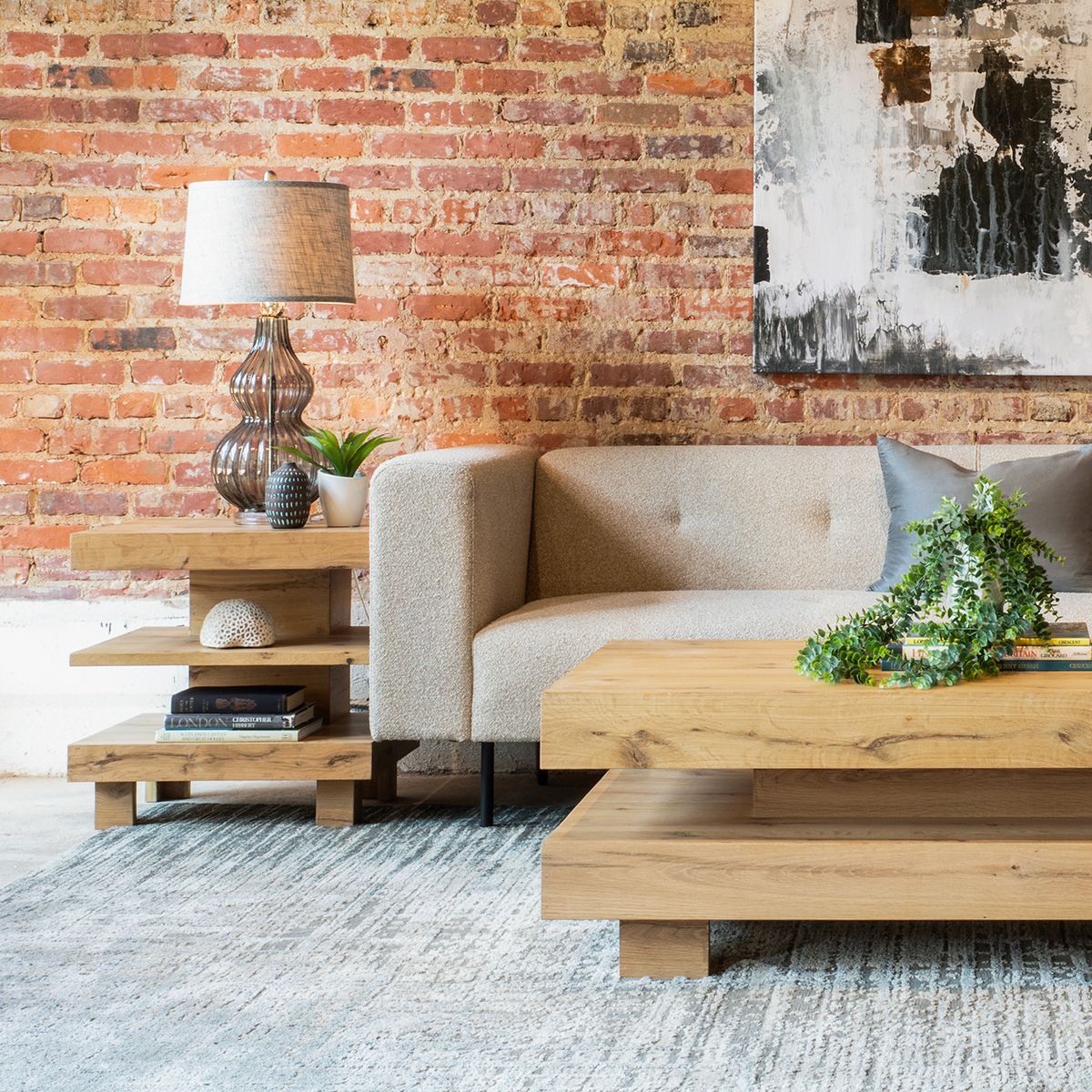 Flagstaff 24" Side Table in Natural Distressed Oak by Home Trends & Design at Eve Furniture