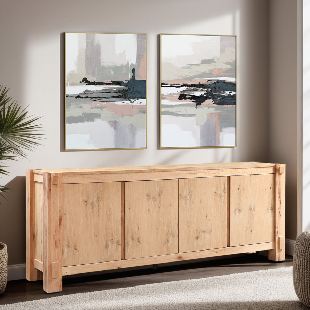 Flagstaff 80" Buffet in Natural Distressed Oak by Home Trends & Design at Eve Furniture