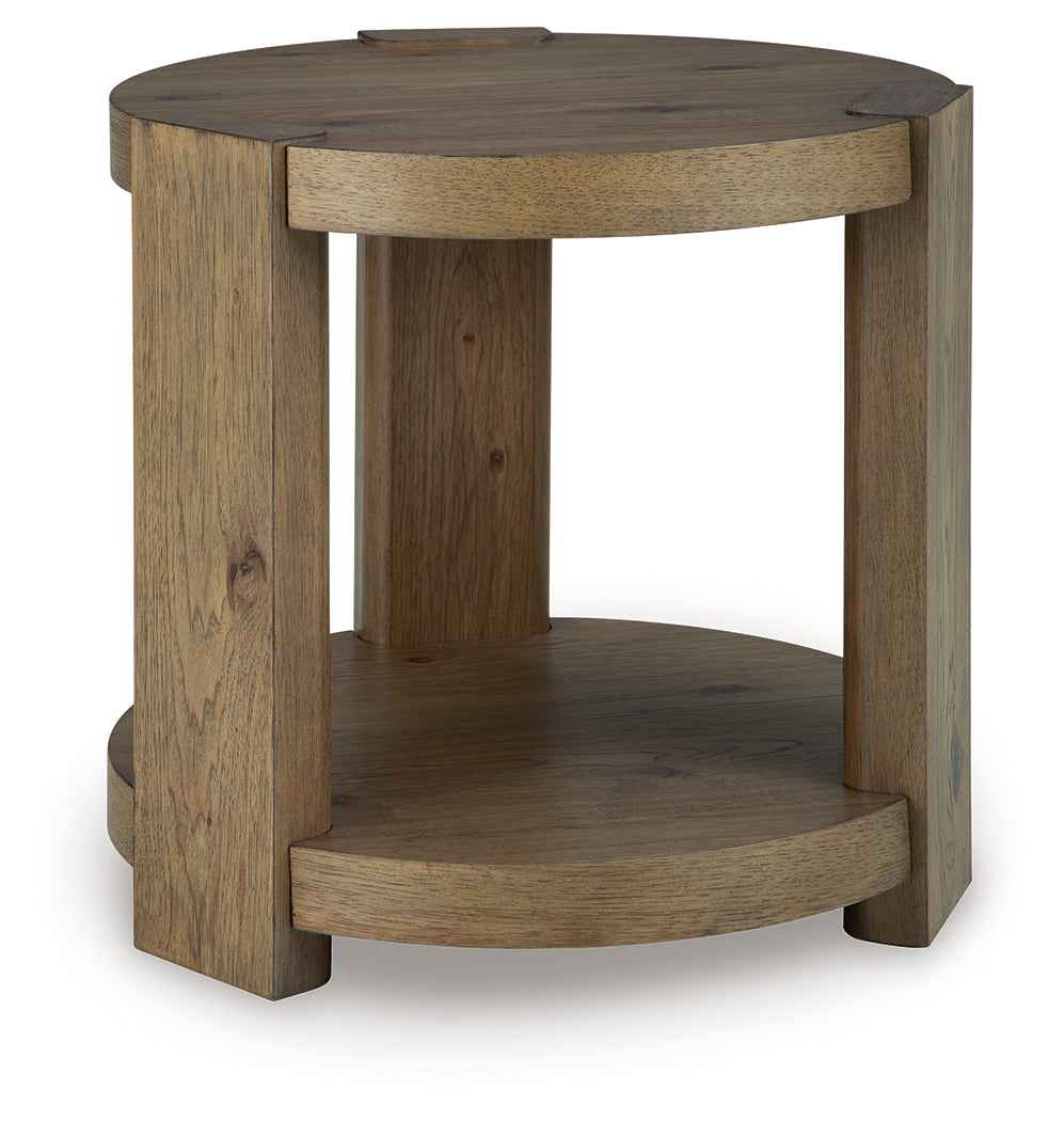 Flangren Light Brown End Table by Ashley at Eve Furniture