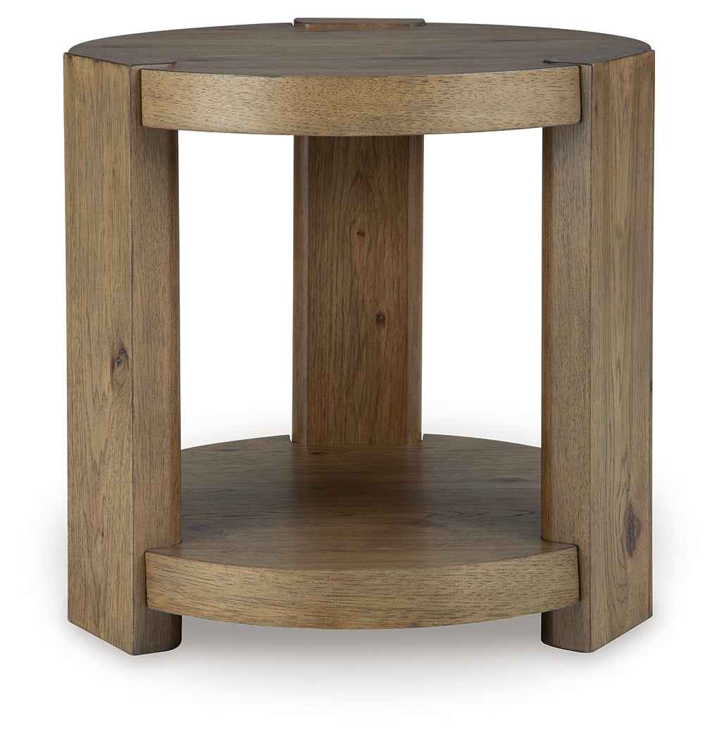 Flangren Light Brown End Table by Ashley at Eve Furniture