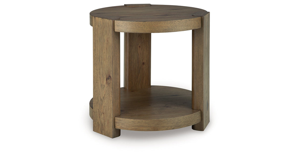 Flangren Light Brown End Table by Ashley at Eve Furniture