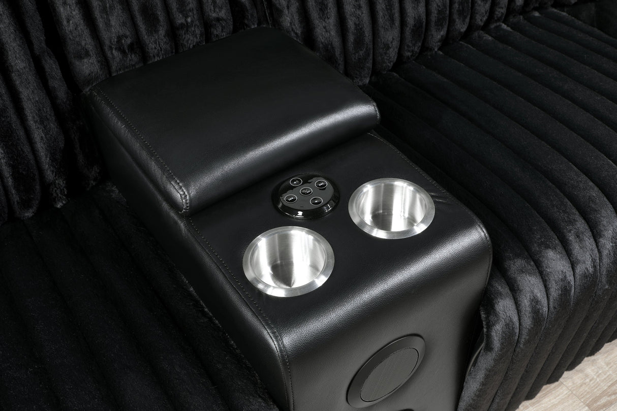 Flash Cord Fabric Power Reclining Sectional by Happy Homes at Eve Furniture