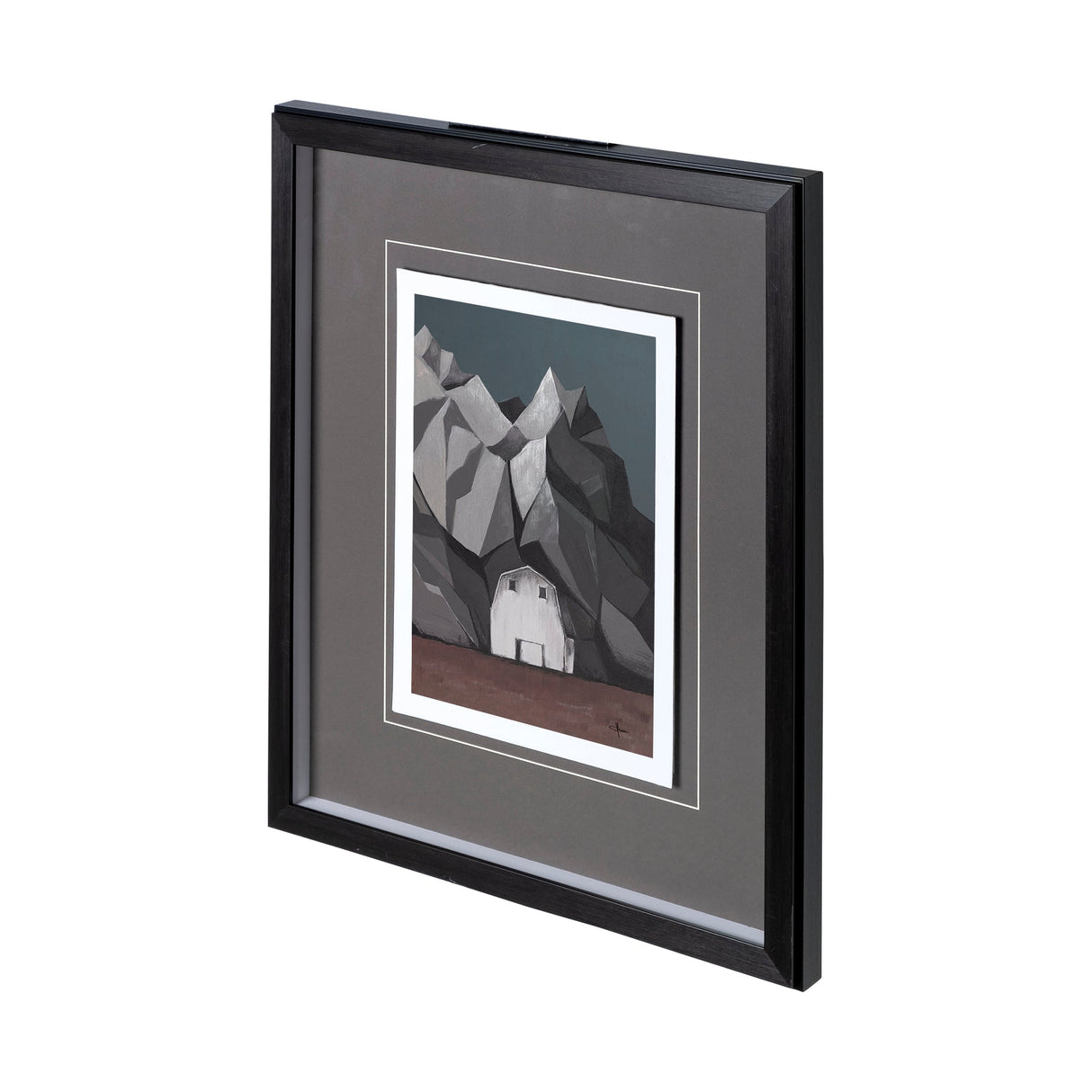 Flatten Barn II by Mercana Studio a Hand Embellished Textured Framed Art Print Matted under Glass by Mercana at Eve Furniture