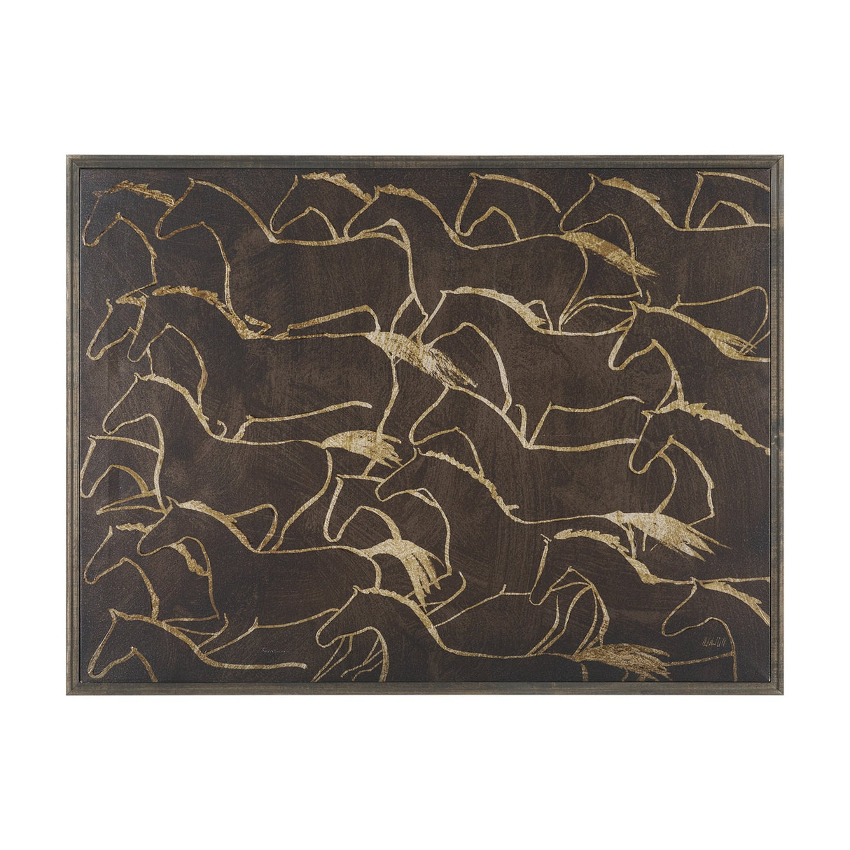 Flaxen Chestnut by Mercana Studio Hand-Embellished Textured Framed Canvas Artwork by Mercana at Eve Furniture
