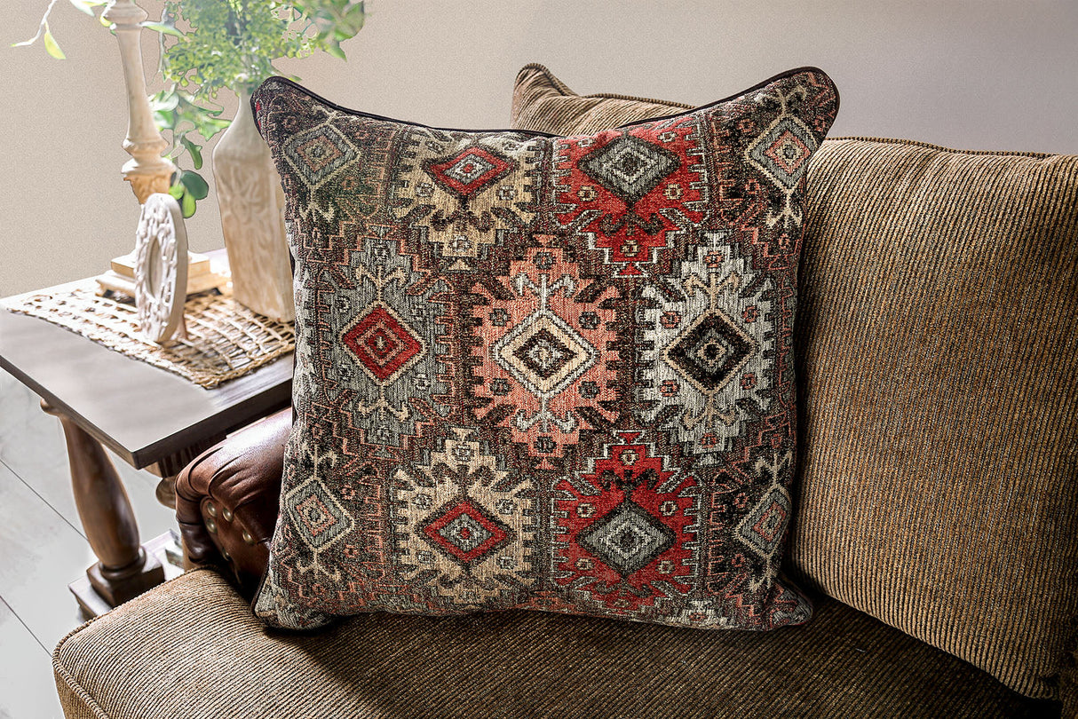 Fletcher Brown/Tan Sofa & Loveseat by Furniture of America at Eve Furniture