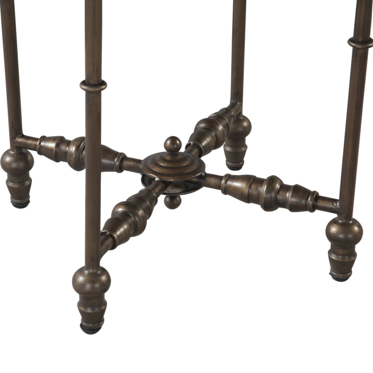 Fleur 20" Side Table with Floral Horn Inlay and Iron by Home Trends & Design at Eve Furniture