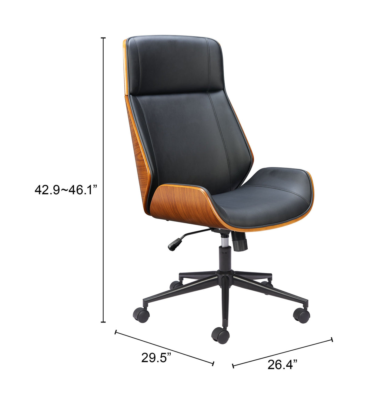 Flex Black High Back Office Chair by Zuomod at Eve Furniture