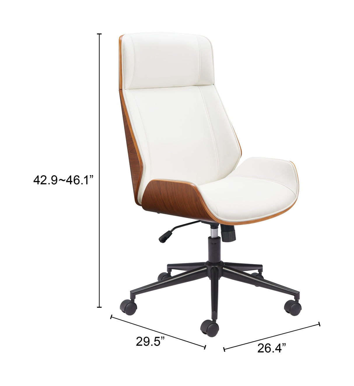 Flex White High Back Office Chair by Zuomod at Eve Furniture