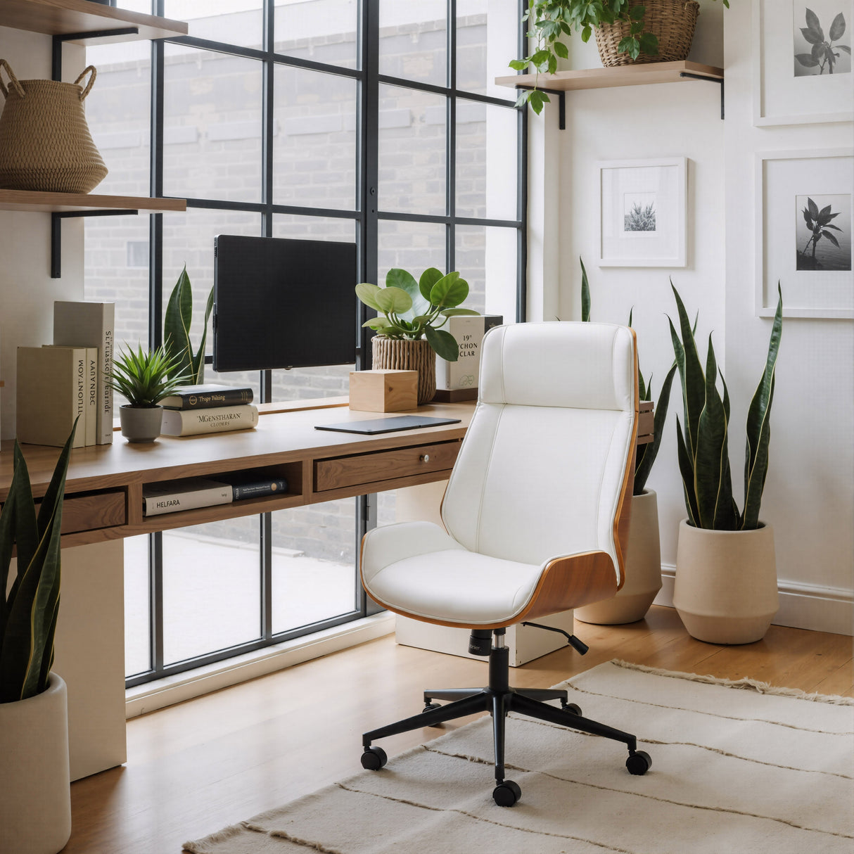 Flex White High Back Office Chair by Zuomod at Eve Furniture