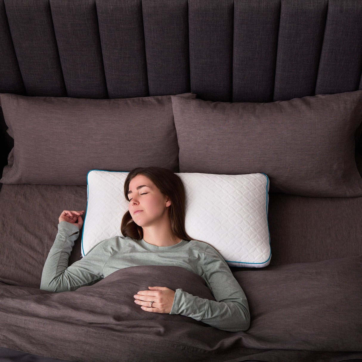 FlexFill + HyperChill White King Pillow by Malouf at Eve Furniture