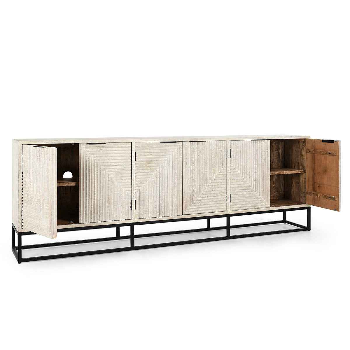 Flint 6 Door Cabinet - Coastal White by Classic Home at Eve Furniture