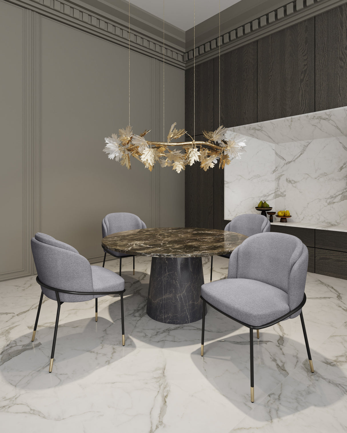 Flor Dining Chair in Grey by Manhattan Comfort at Eve Furniture