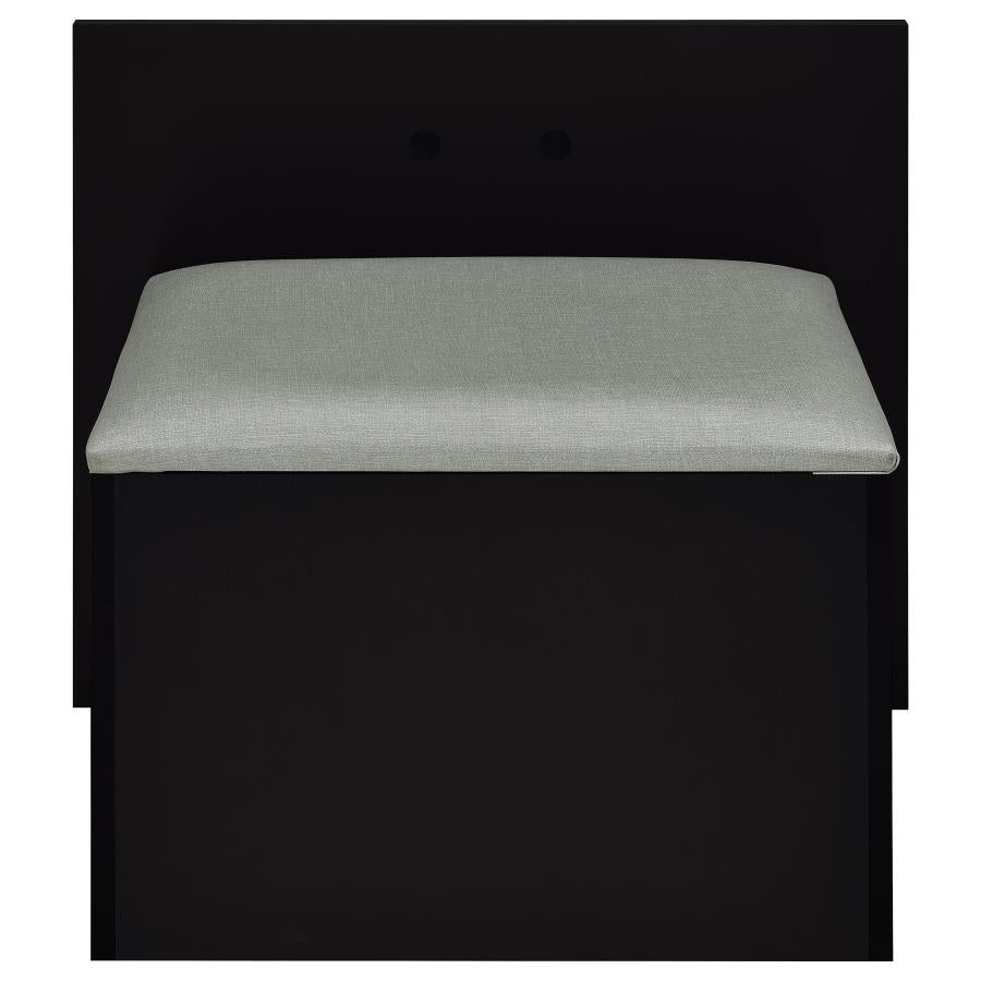 Flora Black High Gloss 2-drawer Vanity Set with LED Mirror