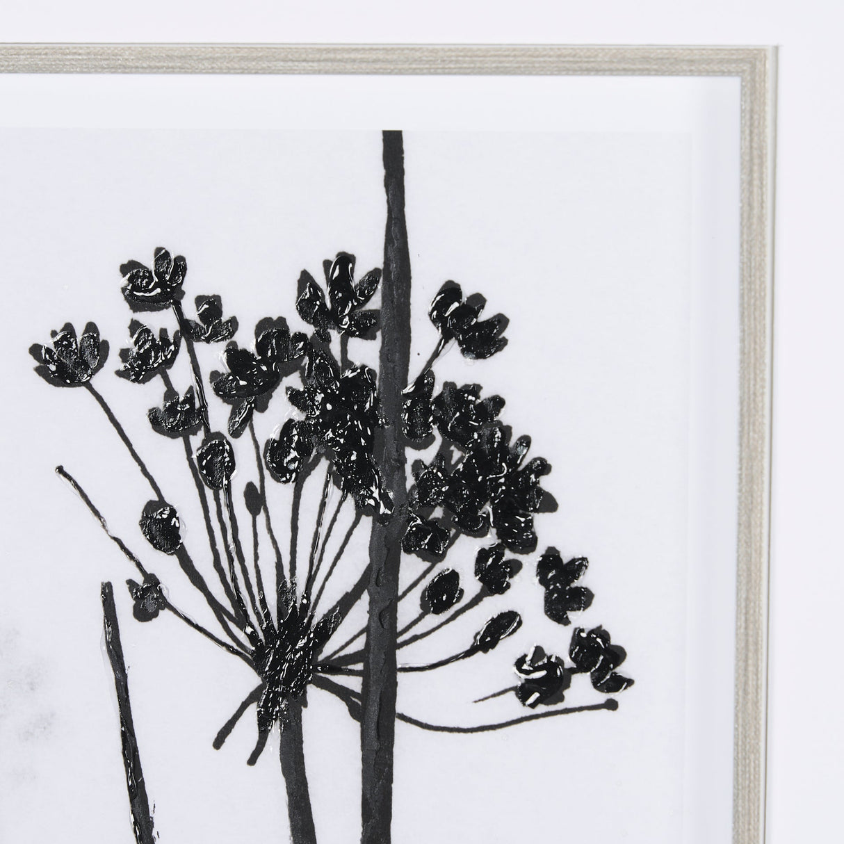 Floral Silhouette I by Mercana Studio Hand Embellished Textured Framed Art Print Matted under Glass by Mercana at Eve Furniture